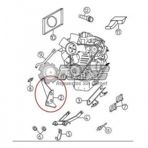 SOPORTE MOTOR-CAJA INVERSORA LADO DISTRIBUCIÓN