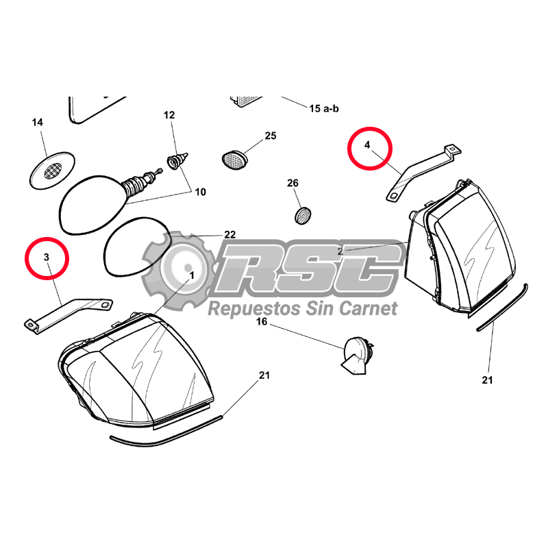 SOPORTE BRIDA FARO DERECHO MICROCAR ORIGINAL