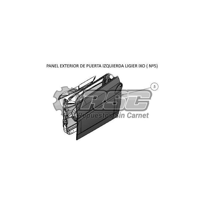 PANEL DE PUERTA EXTERIOR IZQ. LIGIER IXO 0189892