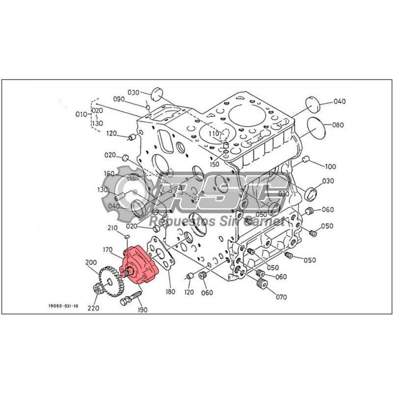 BOMBA ACEITE MOTOR KUBOTA K168513501