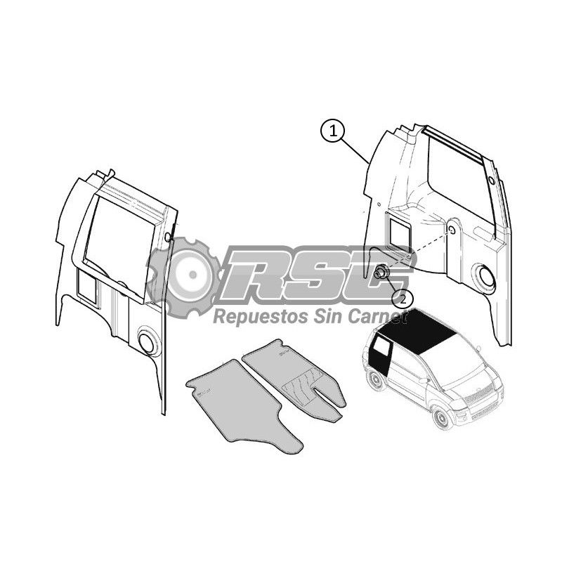 INTERIOR ALETA TRASERA SX ORIGINAL MICROCAR MC1 1001385